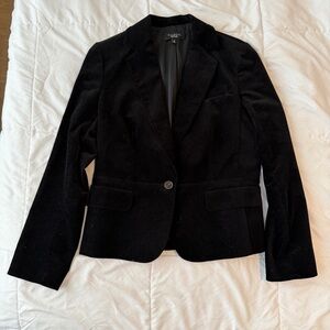 Talbots Black Velvet Blazer Women’s 10 Classic Dark Academia Chic Jacket Career
